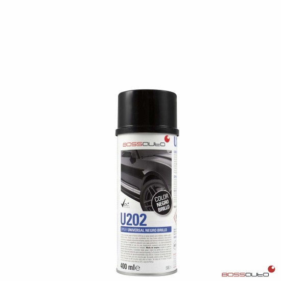 U202 Spray universal preto brillante 400ml Bossauto
