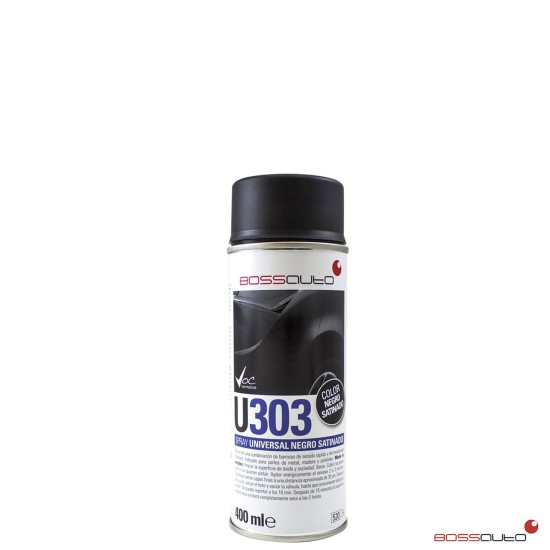 U303 Spray universal negro satinado 400ml Bossauto