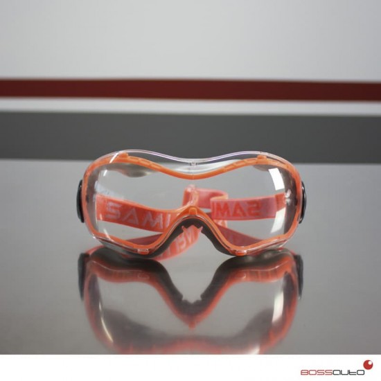 Polycarbonate wide view anti-mist safety goggles