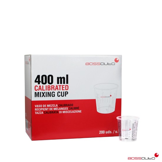 Reusable and calibrated mixing cup 400ml