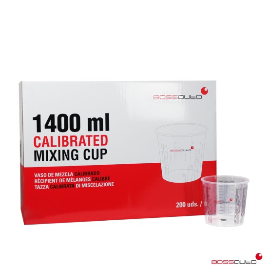 Reusable and calibrated mixing cup 1400ml