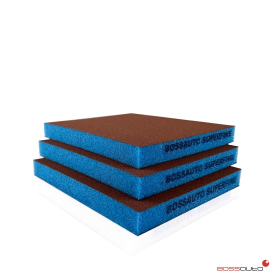 Abras. sponge pad 2 sides SUPERFINE light blue 50u